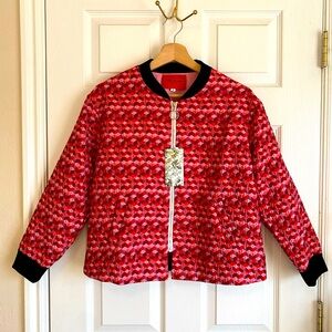 Alex Vinash New York Pink & Red Quilted Jacket